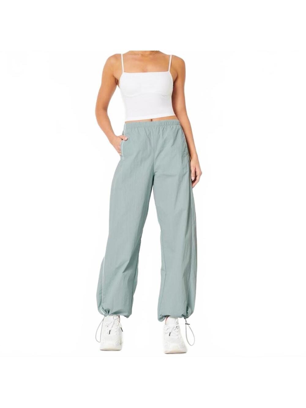 Hollister Gilly Hicks Active Tipped Crinkle Parachute Pants CLOUD BLUE NWT XL - Picture 3 of 5